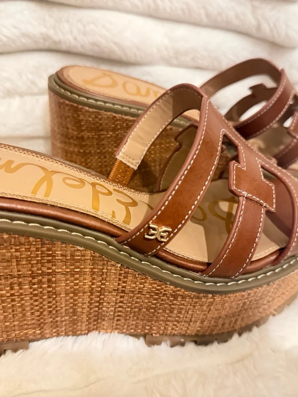 Sam Edelman Brown Leather Slide Mules - Picture 3 of 6